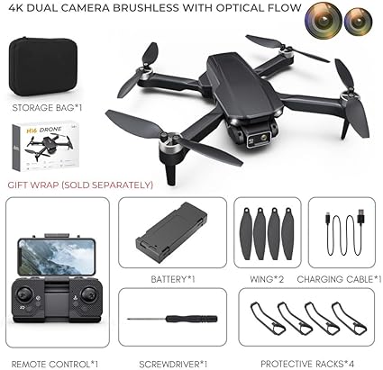 H16 Mini RC Foldable Drone With Camera Wifi Fpv Brushless Photography Quadcopter Professional Drones