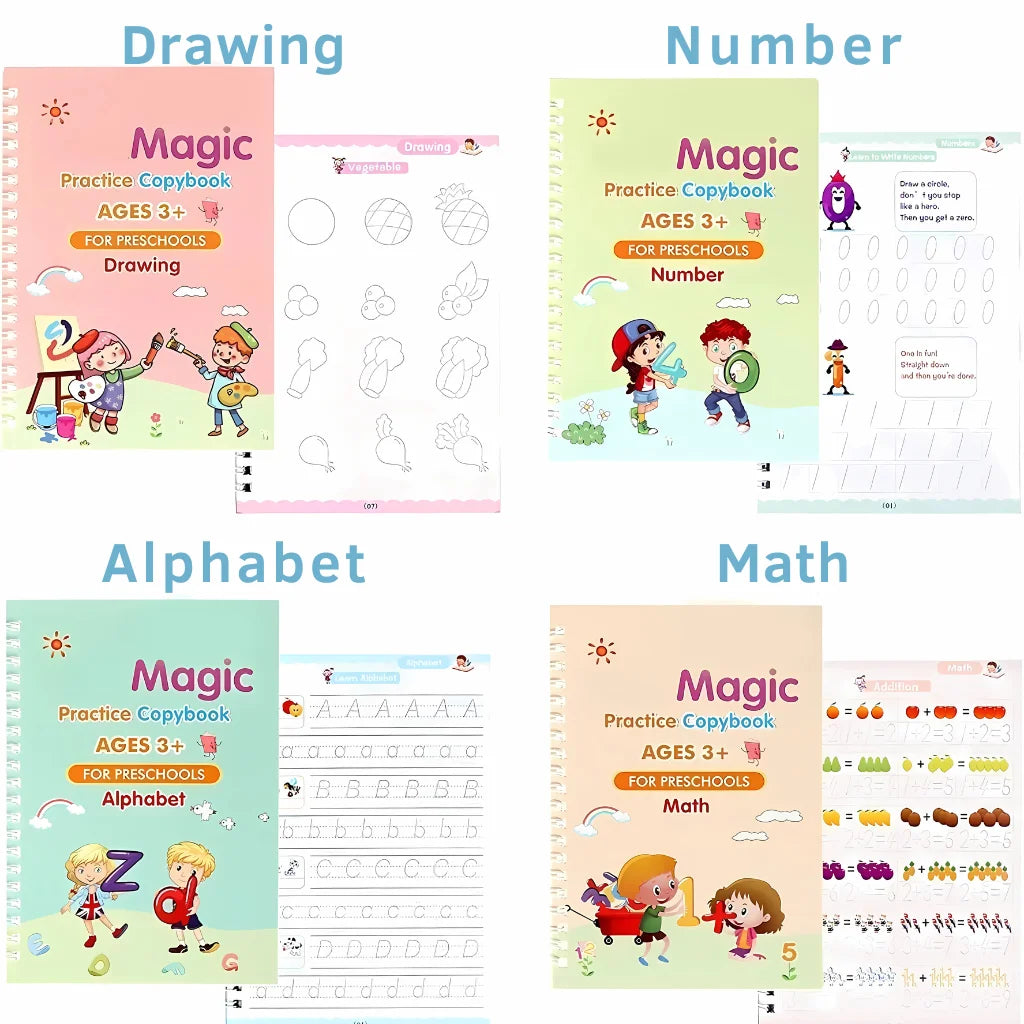 Magic Practice Copybook - (4 Book + 10 Refill) (A-127)